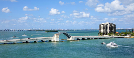 Venetian causeway bridge in Miamiのeditorial素材