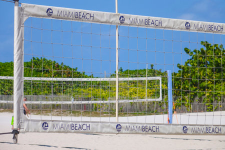 Beach volleyball at South Beachのeditorial素材