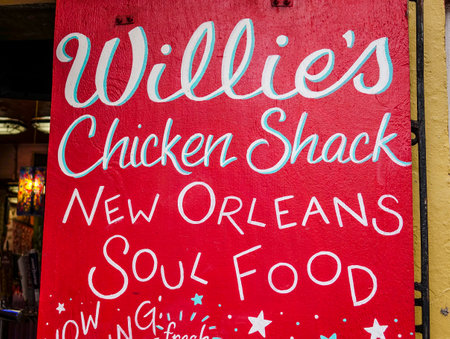 Clubs and restaurants in New Orleans Bourbon Street French Quarterのeditorial素材