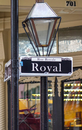 Street sign of Royal Street in New Orleans French Quarterのeditorial素材