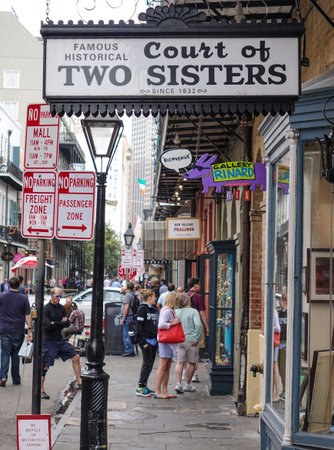 Shops and Bars in New Orleans French Quarter areaのeditorial素材