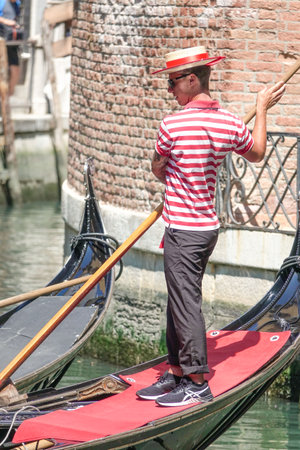 Famous Gondola service in the canals of Veniceのeditorial素材