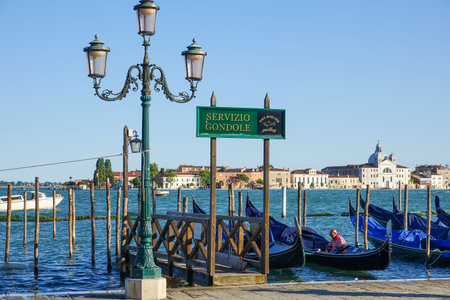 Famous Gondola service in the canals of Veniceのeditorial素材
