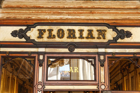 Famous cafe Florian in Venice on St Mark s sqaure - Piazza San Marco