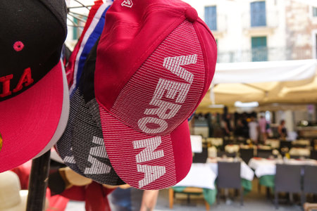 Verona cap on street saleのeditorial素材