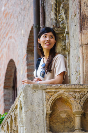 The famous balcony of Juliet in Verona from Romeo and Julietのeditorial素材