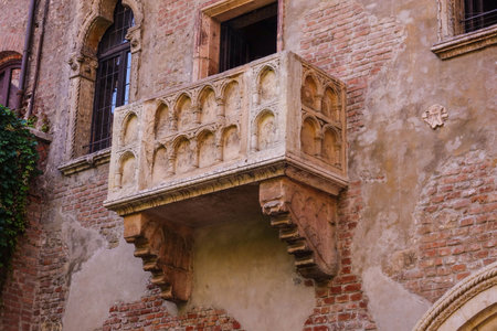 The famous balcony of Juliet in Verona from Romeo and Julietのeditorial素材