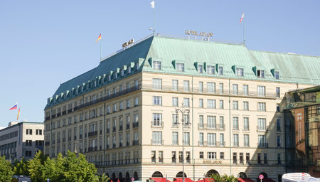 Famous and expensive hotel Adlon Kempinski in Berlin - BERLIN / GERMANY - AUGUST 31, 2016のeditorial素材