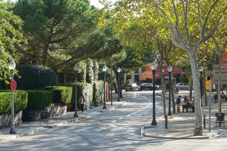 Beautiful street view in Barcelonaのeditorial素材