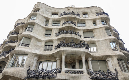The Gaudi house in Barcelona - Casa Milaのeditorial素材