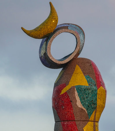 Monument at Park Joan Miro in Barcelonaのeditorial素材