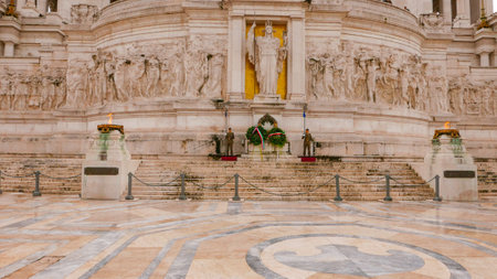 ROME / ITALY - NOVEMBER 6, 2016 - Guards at Viktor Emmanuel National Monument in Romeのeditorial素材