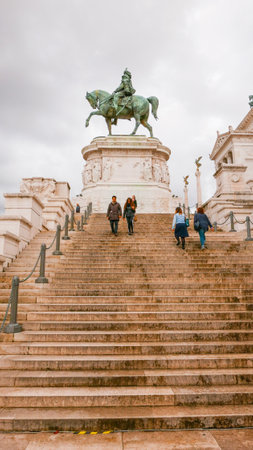 ROME / ITALY - NOVEMBER 6, 2016 - Steps at Viktor Emmanuel National Monument in Romeのeditorial素材