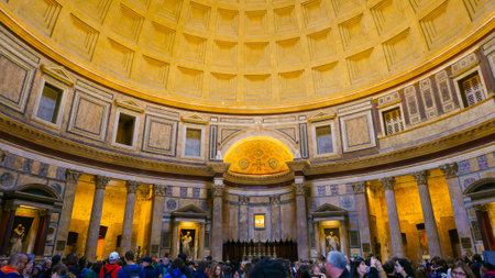 ROME / ITALY - NOVEMBER 6, 2016 - The amazing dome of the Pantheon in Romeのeditorial素材