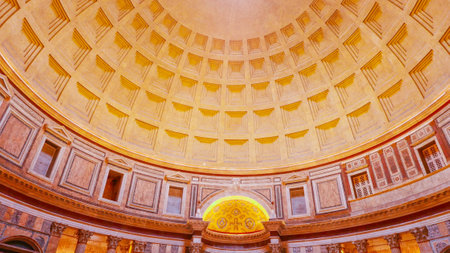 ROME / ITALY - NOVEMBER 6, 2016 - Inside the famous Pantheon in Romeのeditorial素材
