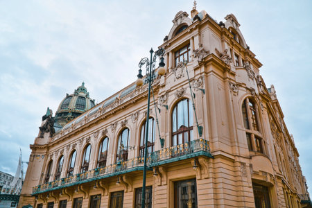 Beautiful Municipal House in Prague - Home of the Prague Symphonic Orchestra - PRAGUE / CZECH REPUBLIC - MARCH 20, 2017のeditorial素材