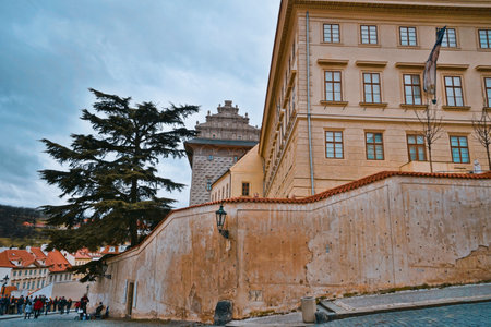 National gallery palace in Prague - PRAGUE / CZECH REPUBLIC - MARCH 20, 2017のeditorial素材