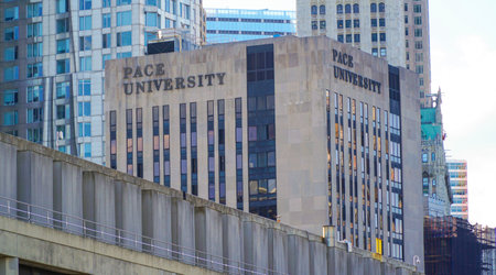 Pace University in Manhattan- MANHATTAN / NEW YORK - APRIL 1, 2017のeditorial素材