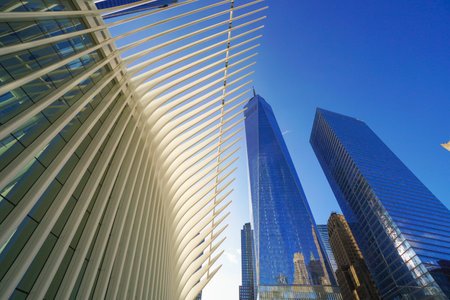 Amazing Westfield World Trade Center - modern Shopping Mall at Ground Zero- MANHATTAN / NEW YORK -...