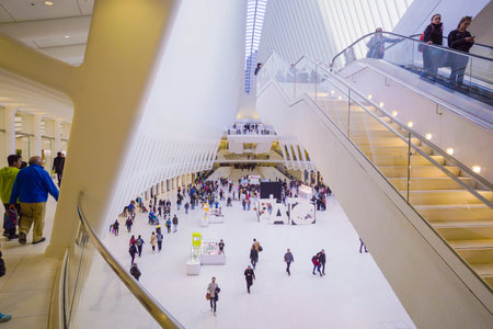 Futuristic Shopping Mall in New York - the new Westfield at World Trade Center- MANHATTAN / NEW YORK...