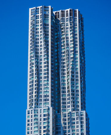 Frank Gehry Building in Manhattan New York - modern architecture- MANHATTAN / NEW YORK - APRIL 1, 2017のeditorial素材