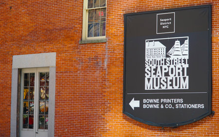 South street seaport museum- MANHATTAN / NEW YORK - APRIL 1, 2017のeditorial素材