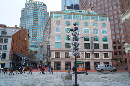 Quincy Market in North Boston - BOSTON , MASSACHUSETTS - APRIL 3, 2017のeditorial素材