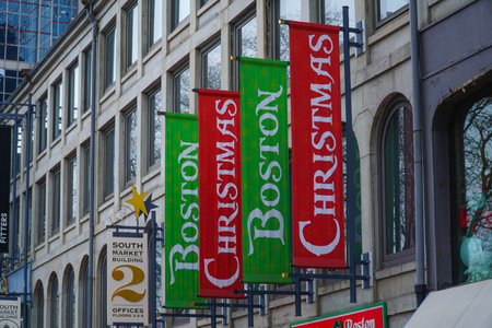 Christmas shops in Boston - BOSTON , MASSACHUSETTS - APRIL 3, 2017のeditorial素材