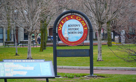 Welcome to Bostons Historic End - BOSTON , MASSACHUSETTS - APRIL 3, 2017のeditorial素材