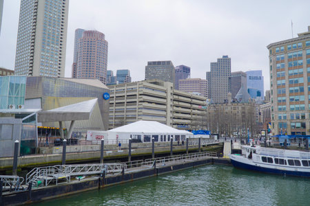 City skyline of Boston North - BOSTON , MASSACHUSETTS - APRIL 3, 2017のeditorial素材