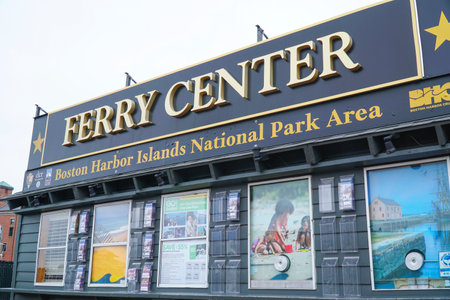 Boston Ferry Center at the Harbor - BOSTON , MASSACHUSETTS - APRIL 3, 2017のeditorial素材