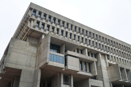 Boston City Hall at Downtown - BOSTON , MASSACHUSETTS - APRIL 3, 2017のeditorial素材