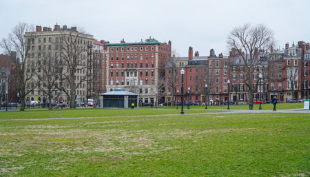 Beautiful old houses around Boston Common - BOSTON , MASSACHUSETTS - APRIL 3, 2017のeditorial素材