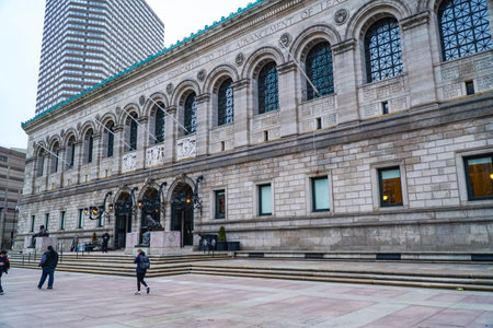 The Boston Public Library - BOSTON , MASSACHUSETTS - APRIL 3, 2017のeditorial素材