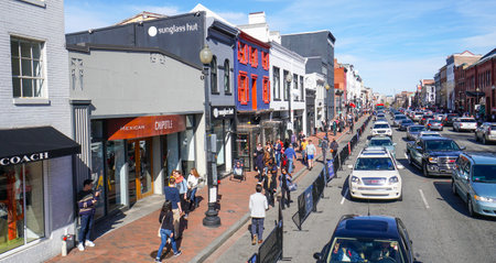 Georgetown Washington DC - a popular district - WASHINGTON DC - COLUMBIA - APRIL 7, 2017のeditorial素材