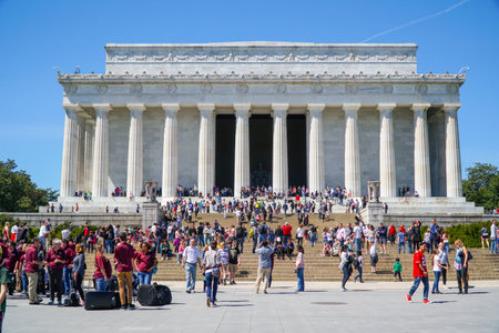Main tourist attraction in Washington - The Lincoln Memorial - WASHINGTON DC - COLUMBIA - APRIL 7, 2017のeditorial素材