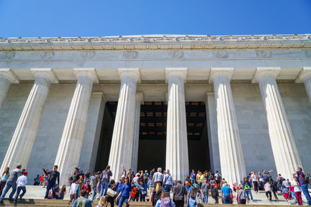 Main tourist attraction in Washington - The Lincoln Memorial - WASHINGTON DC - COLUMBIA - APRIL 7, 2017のeditorial素材