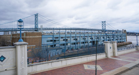 Benjamin Franklin Bridge in Philadelphia - PHILADELPHIA - PENNSYLVANIA - APRIL 6, 2017