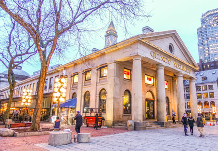 Quincy Market in North Boston - BOSTON - MASSACHUSETTS - APRIL 5, 2017のeditorial素材