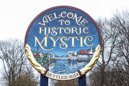 Welcome To Historic Mystic in Connecticut - MYSTIC - CONNECTICUT - APRIL 6,2017のeditorial素材