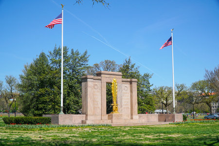 Second Division Memorial in Washington DC - WASHINGTON, DISTRICT OF COLUMBIA - APRIL 8, 2017のeditorial素材