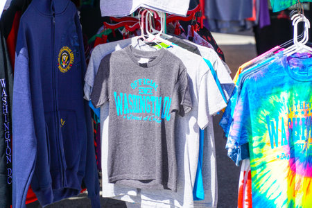 Washington Sweater and T-Shorts on street sale - WASHINGTON, DISTRICT OF COLUMBIA - APRIL 8, 2017のeditorial素材