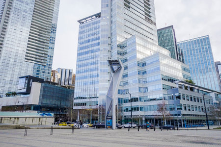The modern buildings in Downtown Vancouver - VANCOUVER - CANADA - APRIL 12, 2017のeditorial素材