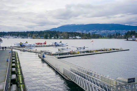 Water planes in the city of Vancouver - VANCOUVER - CANADA - APRIL 12, 2017のeditorial素材