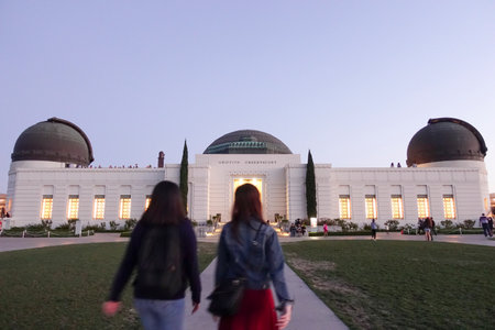 Famous landmark in Los Angeles - The Griffith Observatory - LOS ANGELES - CALIFORNIA - APRIL 19, 2017のeditorial素材