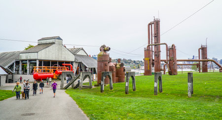 Amazing Gasworks Park in Seattle - SEATTLE / WASHINGTON - APRIL 11, 2017のeditorial素材
