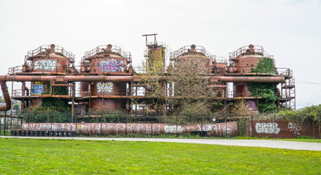 Amazing Gasworks Park in Seattle - SEATTLE / WASHINGTON - APRIL 11, 2017のeditorial素材