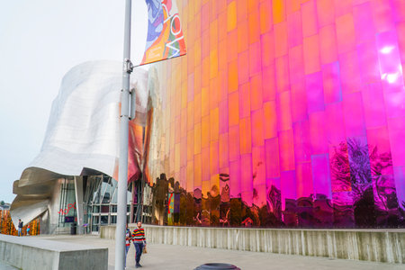 Mopop - Modern Pop Museum in Seattle - Museum of Pop Culture - SEATTLE / WASHINGTON - APRIL 11, 2017のeditorial素材
