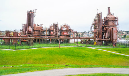 Amazing Gasworks Park in Seattle - SEATTLE / WASHINGTON - APRIL 11, 2017のeditorial素材