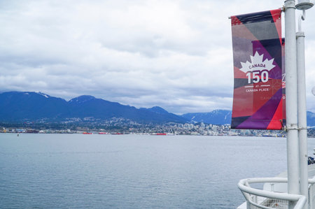 View from Canada Place over Vancouver harbour - VANCOUVER - CANADA - APRIL 12, 2017のeditorial素材